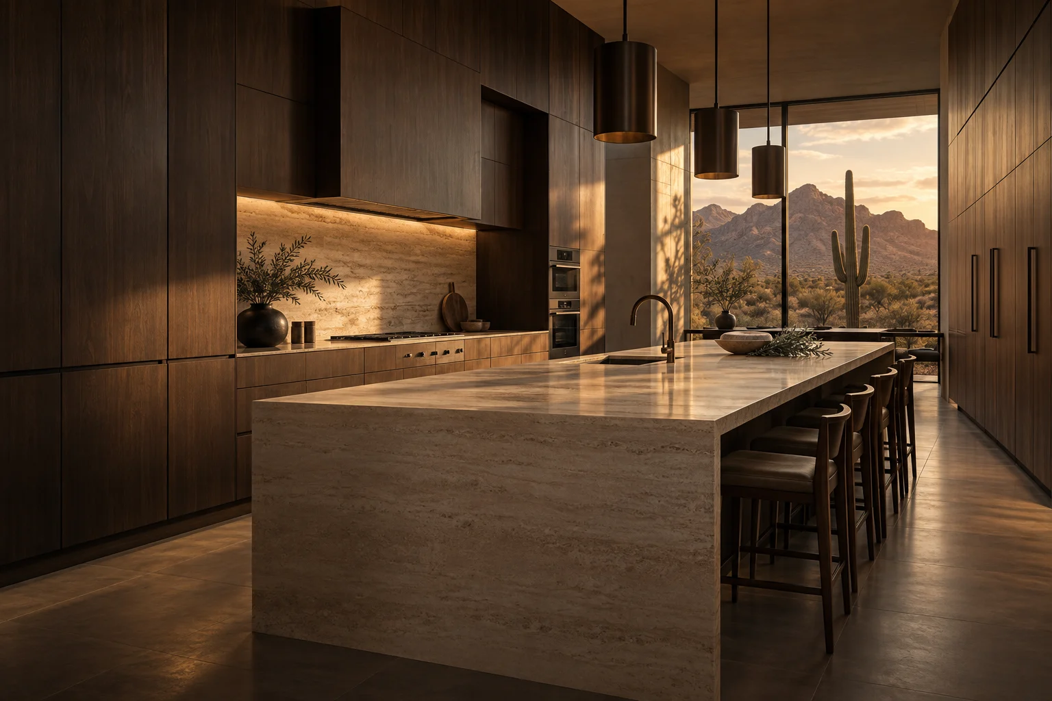 Custom walnut kitchen design concept